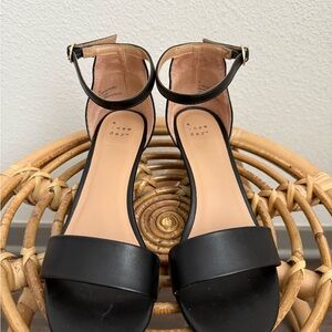 A New Day Women's Black Ankle Strap Heels